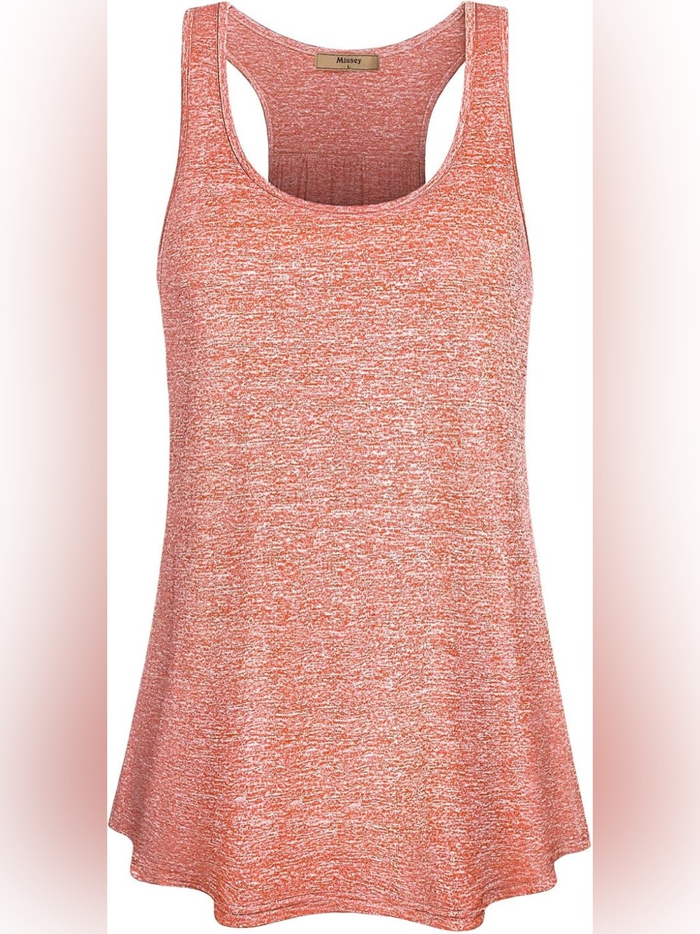 Miusey Womens Sleeveless Loose Fit Yoga Workout Racerback Tank Top Coral